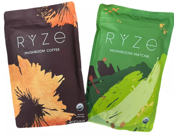 2 Pack Combo 2024 New RYZE Mushroom Coffee & RYZE Matcha - Image 2