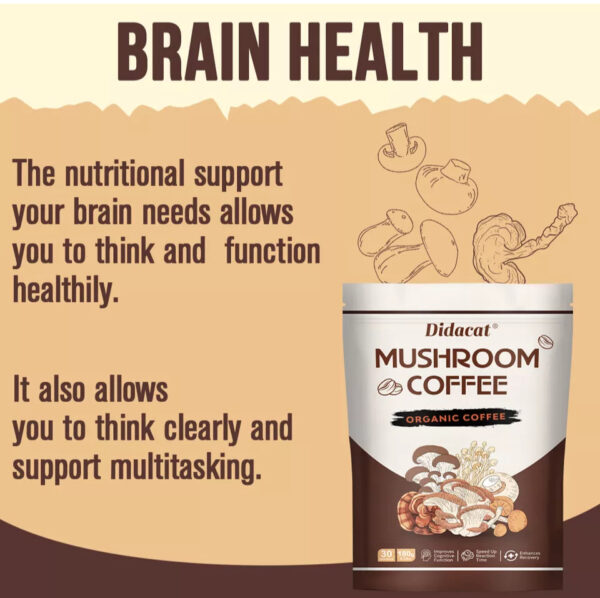 ⁦Didacat 2024 New Mushroom Coffee Organic Coffee 30 Servings in one Pack⁩ - الصورة ⁦4⁩