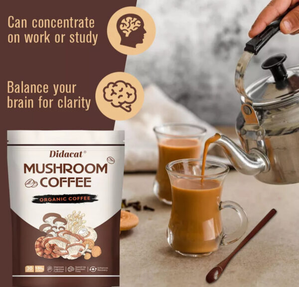 ⁦Didacat 2024 New Mushroom Coffee Organic Coffee 30 Servings in one Pack⁩ - الصورة ⁦5⁩