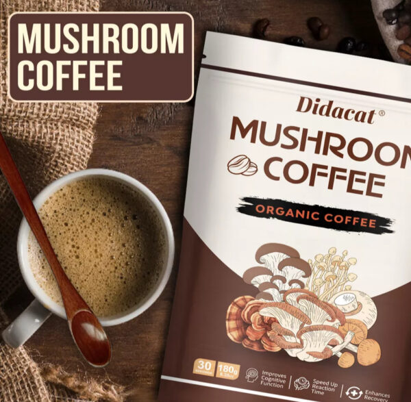 ⁦Didacat 2024 New Mushroom Coffee Organic Coffee 30 Servings in one Pack⁩ - الصورة ⁦6⁩