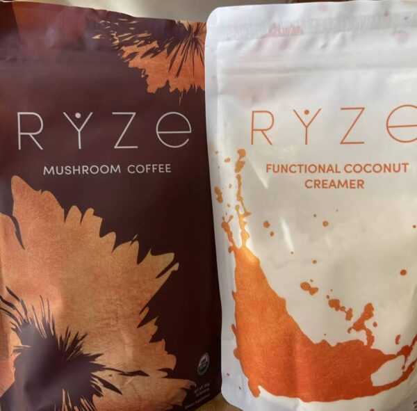 ryze mushroom coffee and ryze functional coconut mcreamer
